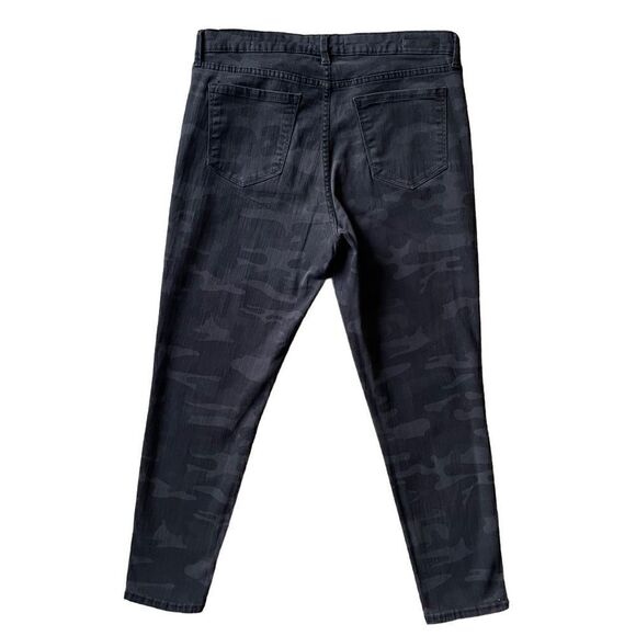 Social Standard By Sanctuary Black Camo Ankle Skinny Stretch Jeans Women’s Sz 14 - Picture 2 of 12